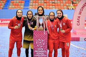 تصاویر | جشن قهرمانی تیم ملی فوتسال زنان در تاجیکستان