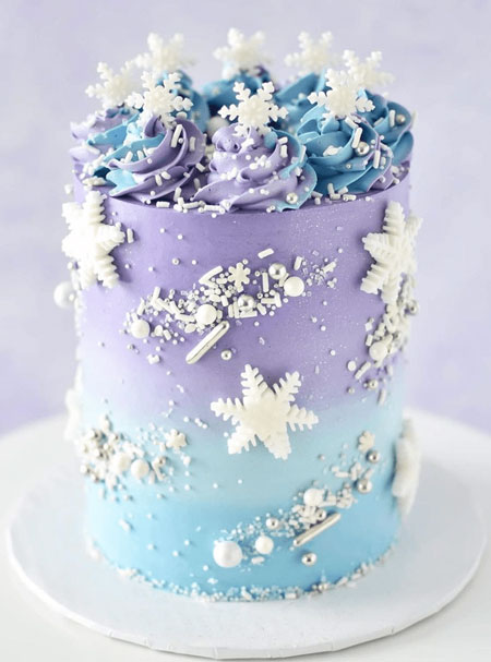انواع مدل کیک زمستانی زیبا,مدل کیک زمستانی زیبا,عکس کیک تولد با تم زمستانه